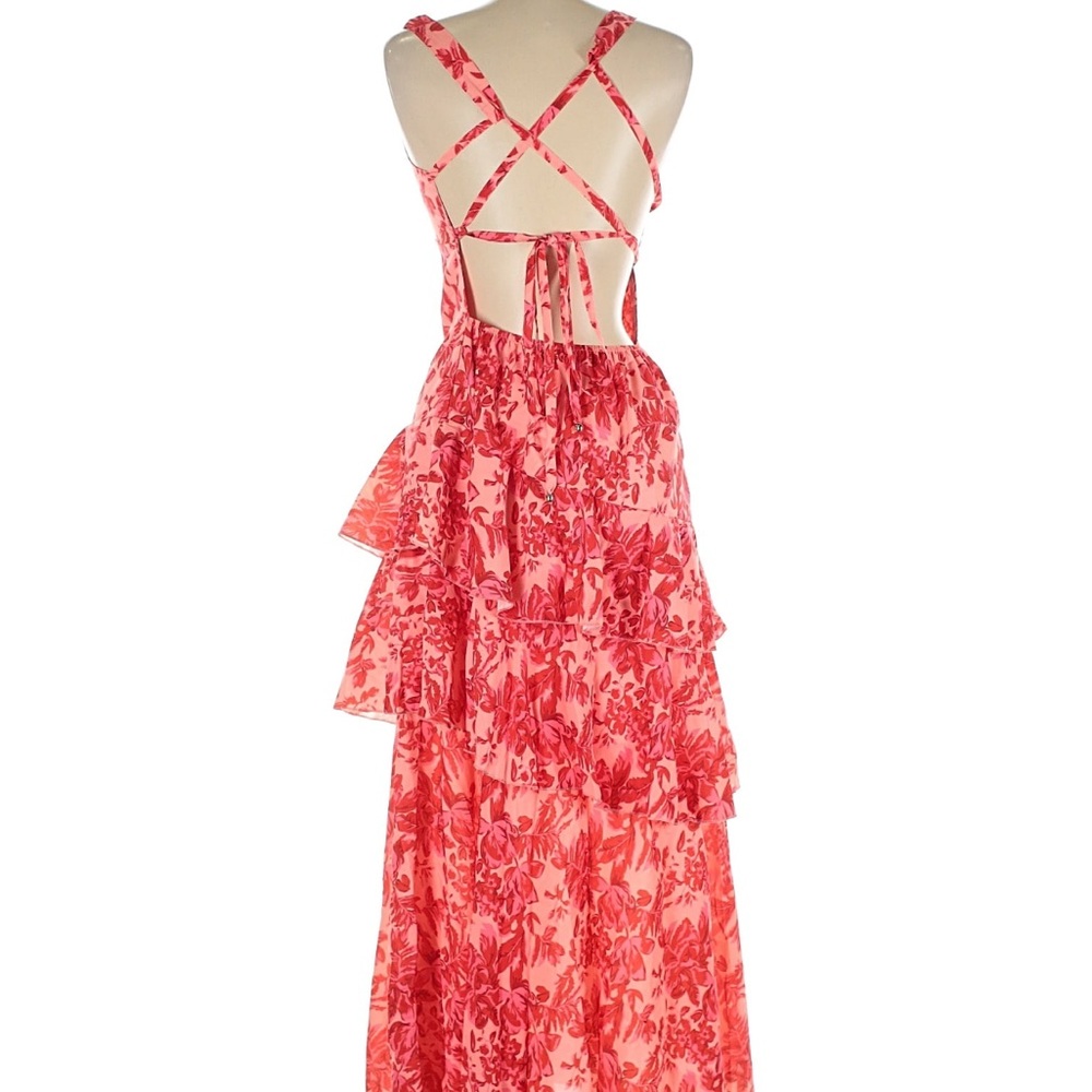 Floral Strappy Back Maxi Dress
